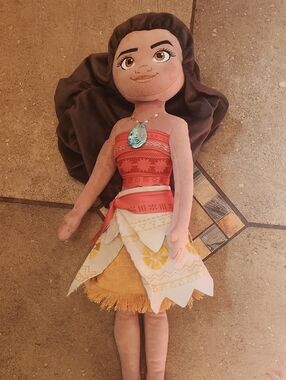 Disney Store Moana Plush Doll - Coral Top & Yellow Skirt